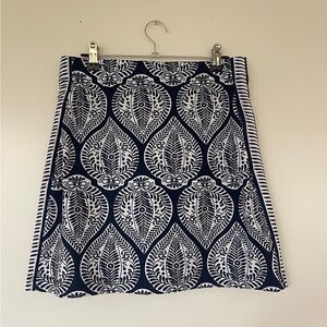 Navy and White Patterned Skirt